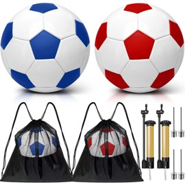 yasuwekik 2 Pack Operation Christmas Deflated Soccer Ball with Pump for Child Size 3,Size 4,Size 5 (Color, Size 4)