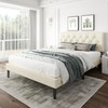 CXVX Full Size Platform Bed Frame with Upholstered Headboard, Button