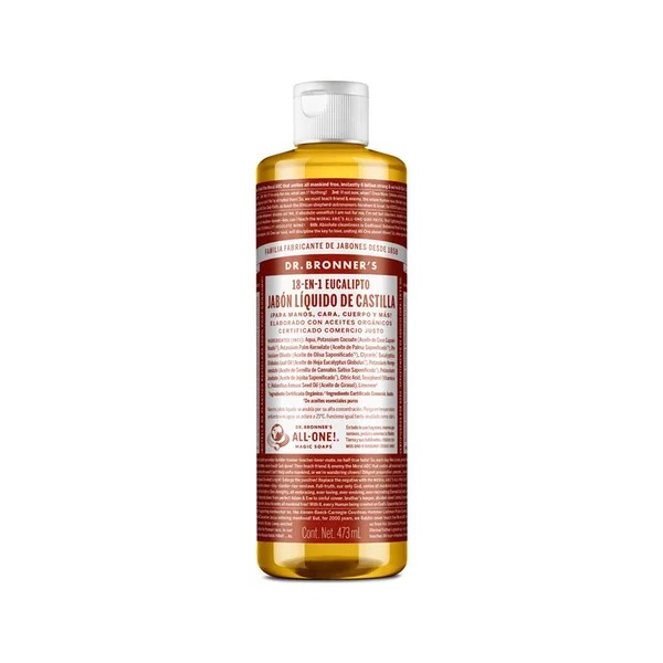 Jabón Liquido De Castilla Dr Bronner's 18en1 Eucalipto 473ml