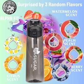 Alpha Fit Flavored Water Bottle Starter Set, Air Up Water Bottle with Flavor Pods, Air Up, Water Bottle for School Kids, Black Water Bottle (Black - 1 bottle (22 oz/650 ml) + 3 pods in random flavors)