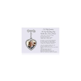 To My Grandson Wedding Day Memorial Photo Lapel Pin for Groom from Deceased Grandma or Grandpa, Boutonniere Photo Pin for Wedding Remembrance Grandma or Grandpa in Heaven