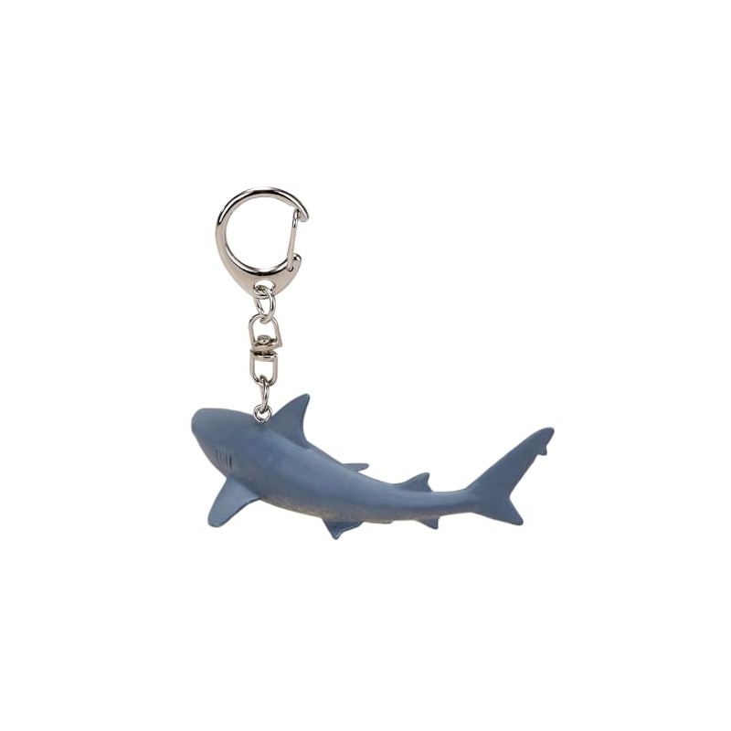 Mojo 387607 Great White Shark Animal Figure Keychain, gray