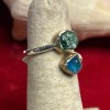 Natural Creations Emerald And Blue Apatite thumb ring sterling silver