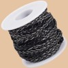 CALFOVERA 10.94 Yard 5MM Flat Braided Leather Cord Woven Black