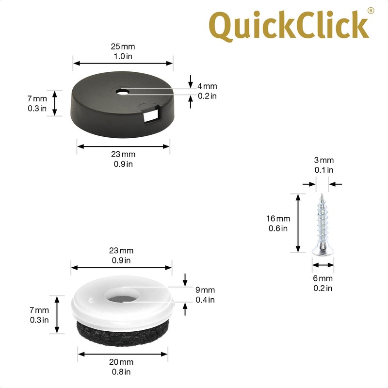 Wagner QuickClick® Felt Gliders, Furniture Gliders, Chair Glides, Set of