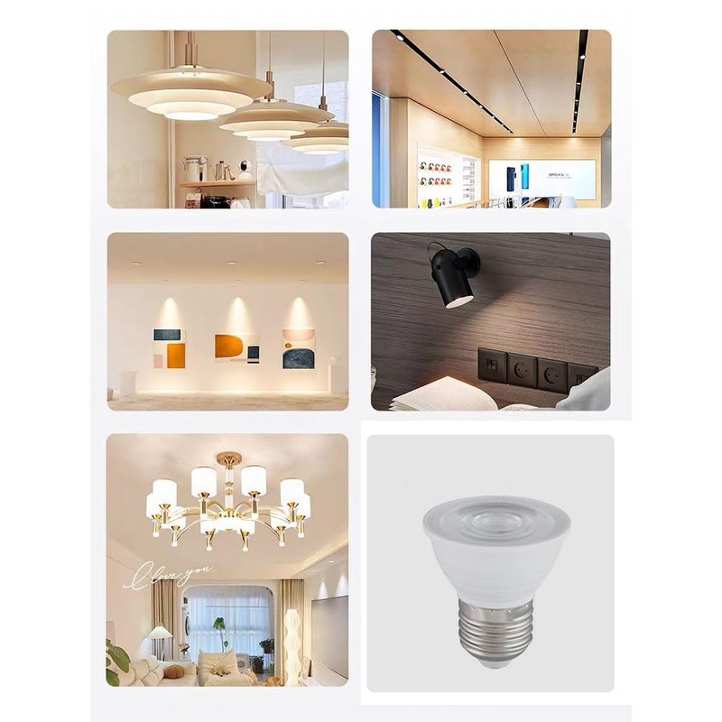 PAR16 LED Bulb, 500LM 5W 50W Equivalent, Dimmable Short Neck