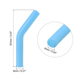 uxcell 8pcs Silicone Straw Tips, Silicone Straw Elbows Tip, Soft Reusable Metal Straw Covers Fit for 6mm/0.24" OD Stainless Steel Straws, Sky Blue