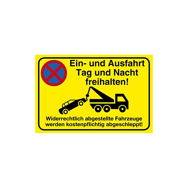 Einfahrt freihalten Aluminium Sign 30 x 20 cm with Hole