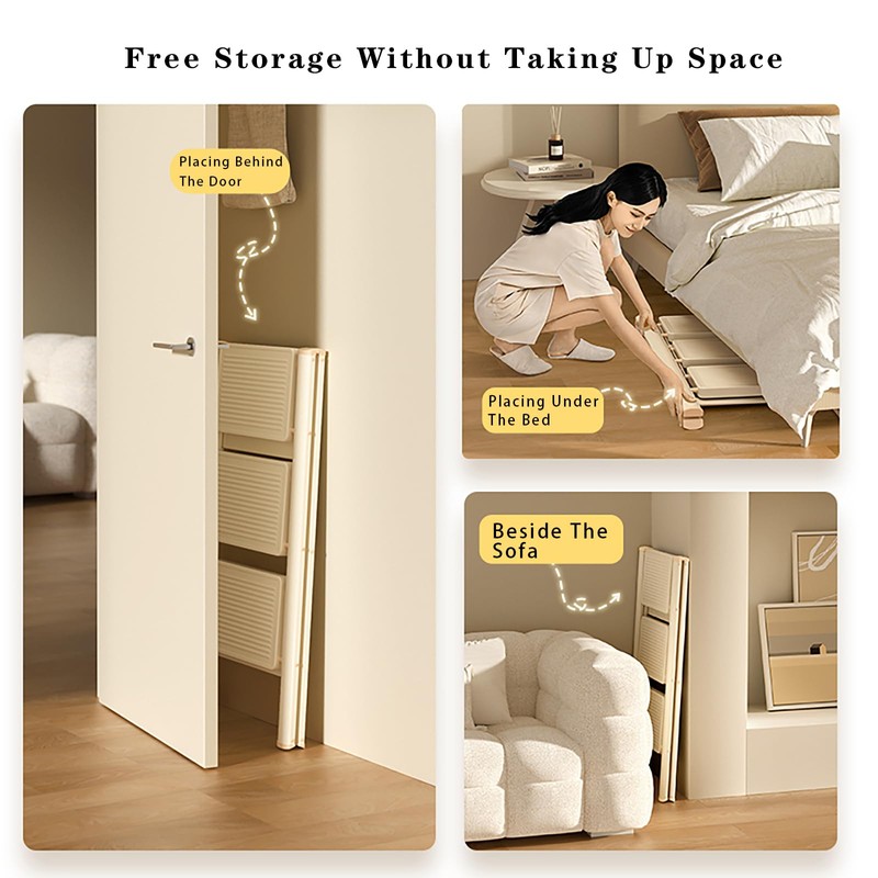 Frezon 3 Step Ladder, Folding Stool With 20CM Widened Pedal,