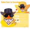 CoFuBcad Car Rubber Duck, Yellow Duck Dashboard Decoration with Cowboy