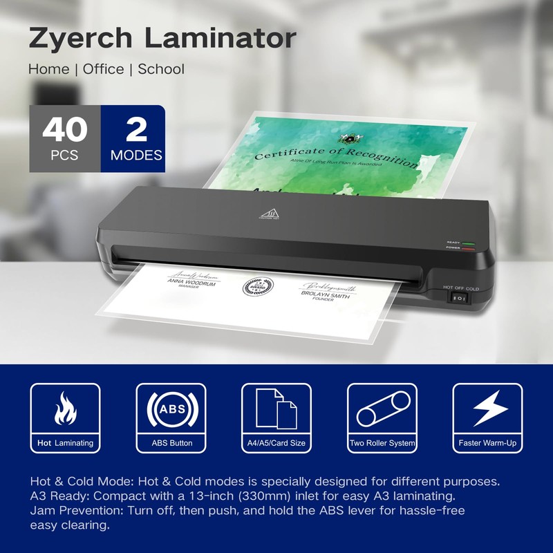 13 Inch A3 Laminator Machine, 7 in 1 Desktop Thermal