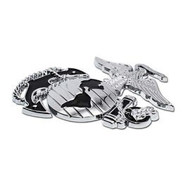 Marines Premium Anchor Black Chrome Auto Emblem