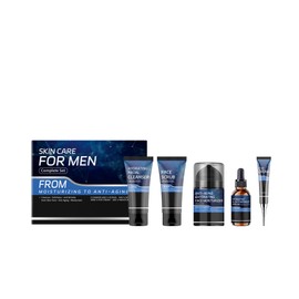 Mens Skin Care Sets & Kit, Daily Mens Facial Kits with Facial Cleanser, Face Scrub, Moisturiser, Serum and Eye Cream, 5PCS