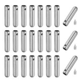 PATIKIL 24Pcs Shoelace Tips with Screw, Alloy 25mm Aglets Shoes Lace Cords End Tip Cap Replacement for DIY Clothes Strings, Silver Tone