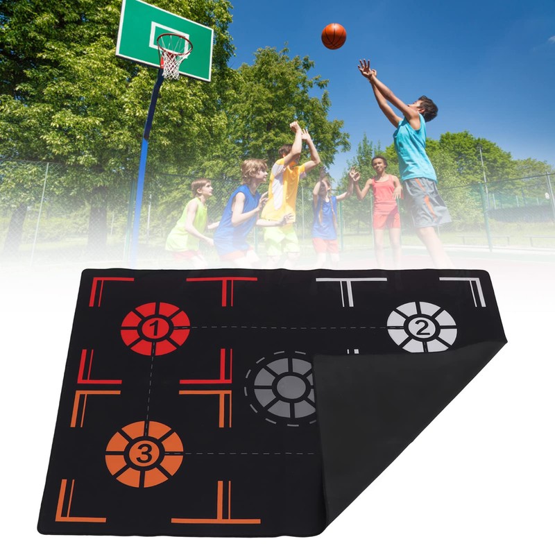 EIMSOAH Black Rubber Basketball Training Mat, Mute Point Reminder for