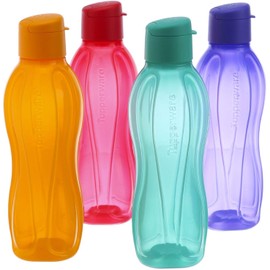 Tupperware Aquaslim Flip Top Water Bottle 750ml - 4pcs set (multicolor)