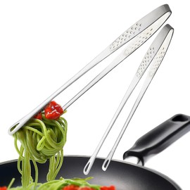 Qixuer Set of 2 Cooking Tweezers Stainless Steel Kitchen Tongs 21 cm and 28 cm Long Tweezers Kitchen Tongs Kitchen for Barbecue Salad Baking Serving Buffet Oven Bread