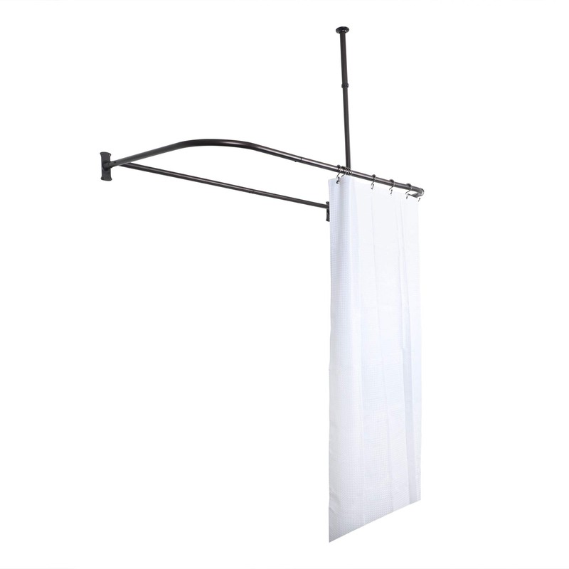 Utopia Alley Rustproof Wall Mounted Aluminum D-shape Shower Rod With