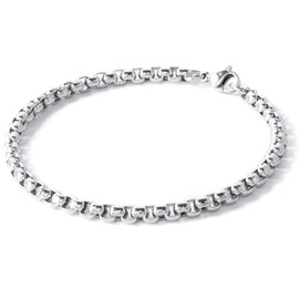 SEIYA INTERNATIONAL Men’s Bracelet, Stainless Steel, Accessory, Venetian Chain, Thinner, Silver, Stainless Steel