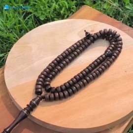 NEW LIMITED EDITION Large Muslim Tasbih - 7x12mm Tamarind Heartwood Pewter Inlay
