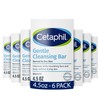 CETAPHIL Gentle Cleansing Bar, 4.5 oz Bar (Pack of 6),