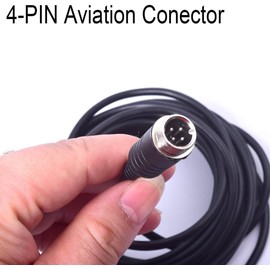 CAMECHO 50FT/20M 4-Pin Aviation Plug Reversing Camera Cable for Reversing Camera Car Camera Monitor