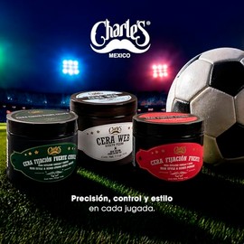 Charle's - Cera Fijación Fuerte 113g - Pomada para cabello - Aroma a vainilla - Con aceite de ricino - Base agua