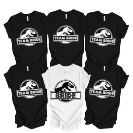 Jurassic Bride and Bridesmaid, Funny Bachelorette Party Shirts, Bridesmaid Group T-shirt, Wedding Party Favor, Team Bride, Girl Trip Gift