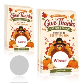 50PCS Thanksgiving Scratch Off Game Cards