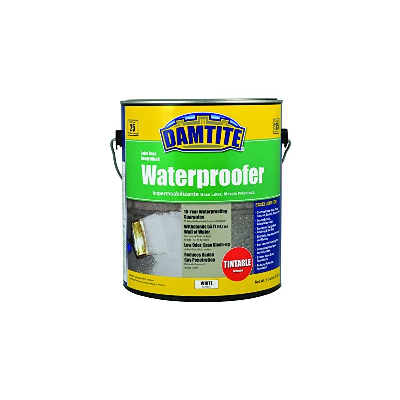 Damtite 03550 Latex Waterproofer, White, 1 Gallon