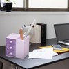 AIMALL 3-Drawer Pen Organizer, Multi-Purpose Purple Storage Box, Plastic Cosmetic