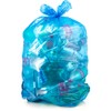 Recycling Trash Bags 55 Gallon, (50 count w/Ties) Large Blue