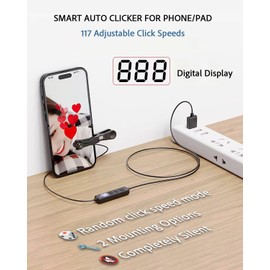 Smartphone Auto Clicker: 117 Adjustable Speeds | Fast Click | Random Speed Mode | Completely Silent | for TikTok Live Likes, Mobile Gaming, Lightning Deal, Reward Task