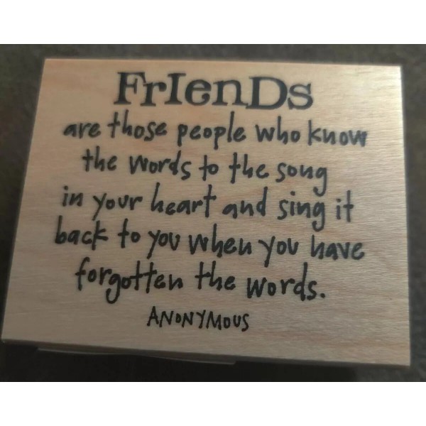 Inkadinkado FRIENDS SAYING PHRASE INKADINKADO RUBBER STAMP WOOD MTD 96657