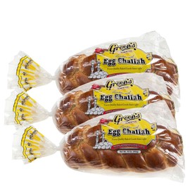 Green's Braided Egg Callah Bread, 3 Pack 16 oz. Shabbat Challah Breads for your Holiday, Sweet Butter Brioche-like Texture, OK Certified Kosher and Pareve, Dairy Free and Nut Free, Traditional Bread makes Perfect French Toast or a Tasty Sandwich