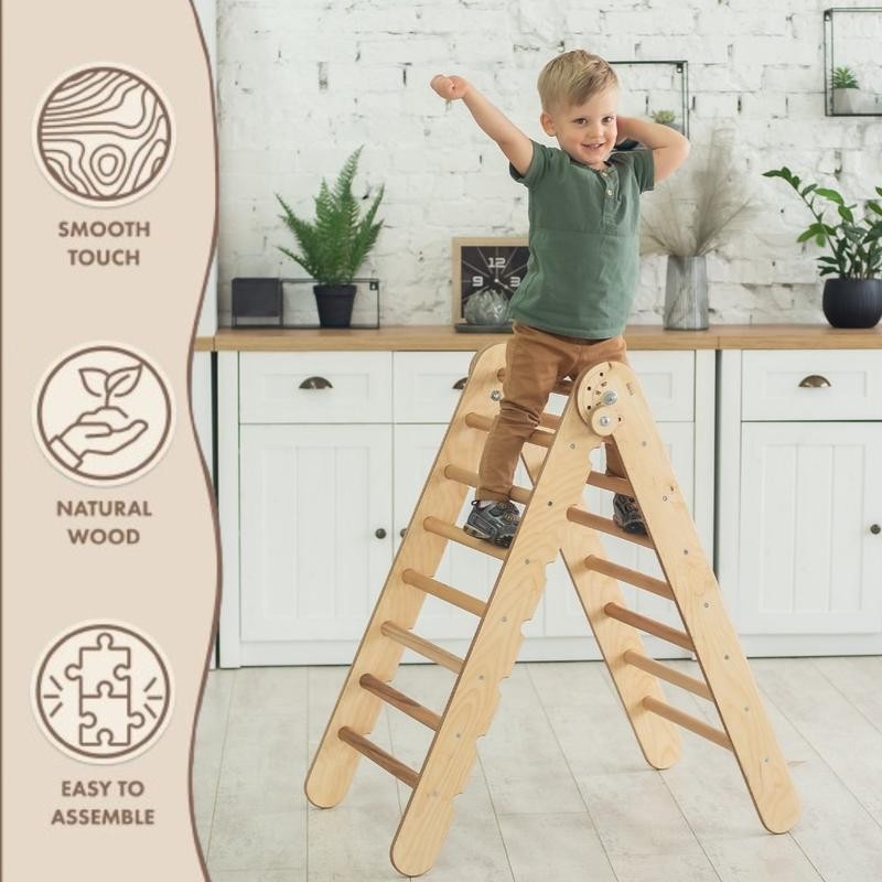 Goodevas Montessori Triangle Ladder - Handmade Climber for Kids 1-7
