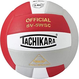 Tachikara Sensi-Tec Composite High Performance Volleyball (Scarlet/White/Silver Gray)