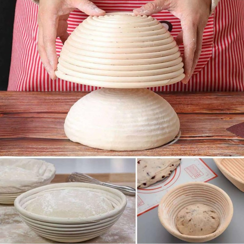 Bread Proofing Baskets, Set of 2, 9" Round Proofing Bowls,