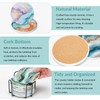 RETON 8 Pack Ceramic Marble Coaster with Holder, Round Absorbent