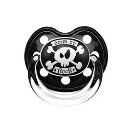 born to rock Dummy, Black, Size 2 (6-18 Months), 100% Statement by Metal Kids