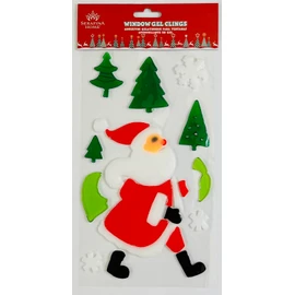 Christmas Gel Cling Stickers for Windows and Mirrors - 6 Sheets of Winter Designs: Christmas Trees, Candy Canes, Santa Claus, Snowman, Snowflakes and More!