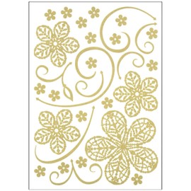 Sanko Mark Industrial Wall Sticker Glitter Beads Flower 8.3 x 11.7 inches (21 x 29.7 cm) House Gida JWS-124