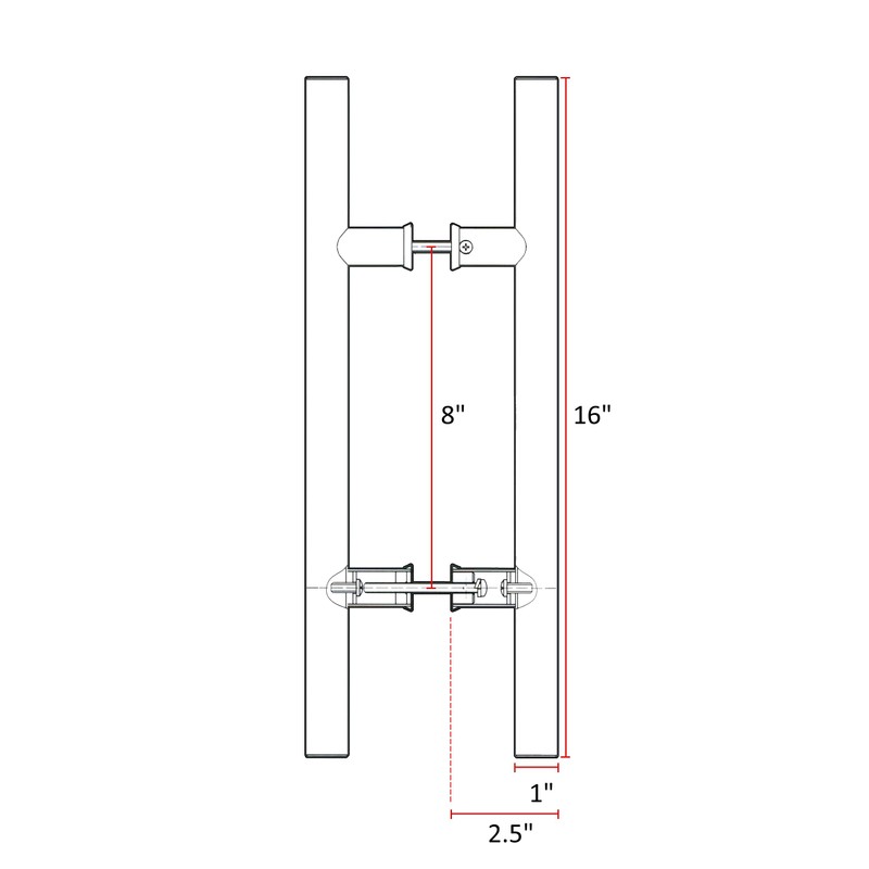 NHN Modern & Contemporary Double-Sided Ladder Style Push-Pull Stainless Door