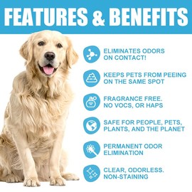 GoofyPet Pet Odor Eliminator Spray, Stain Remover Spray for Carpets, Floors, Furniture, Deodorizer for Dogs Cats Pets, Long-Lasting Natural Cotton Fresh Scent