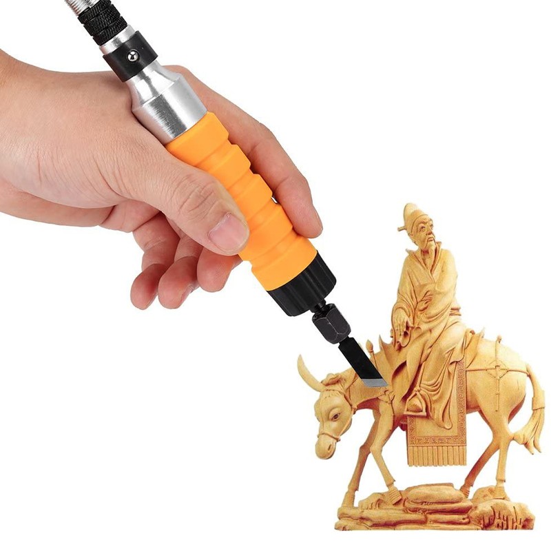 Electric Carving Chisel Tool Woodworking Carving Knife Set with Rubber