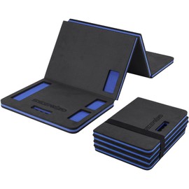 1.1" Extra Thick Foldable Garden Kneeling Pad with Handle & Belt & Tool Compartments – EVA Foam Knee Cushion Mat for Gardening, Mechanic Work, Auto Repair (47.2" x 15.7" x 1.1", Black & Blue)