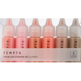 TEMPTU S/B Silicone-Based Airbrush Blush Starter Set: Long-Wear Makeup, Dewy Buildable Formula Brightens Complexion With Natural Flush Of Color | All Skin Types | Includes 6 Shades