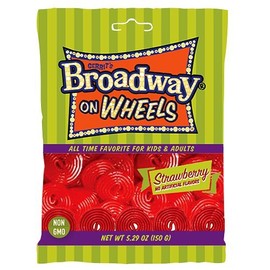 Gerrit's Broadway on Wheels Strawberry Licorice Wheels - 5.29-oz. Bag (Pack of 12)