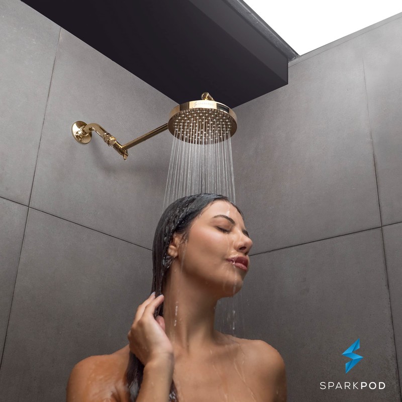 SparkPod 11" Solid Brass Shower Head Extension Arm - Flexible