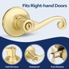 Bonpoly 6 Pack Gold Door Handles, Wave Style Door Lever